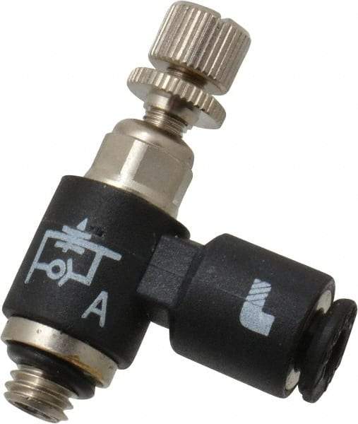 Legris - 1/8" OD x 10-32 UNF Miniature Flow Control Regulator - 0 to 145 psi & Nylon Material - Benchmark Tooling