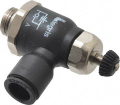 Legris - 10mm Tube OD x 1/4 Male BSPP Compact Meter Out Flow Control Valve - 14.5 to 145 psi, Nylon - Benchmark Tooling