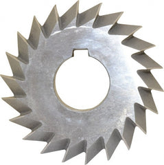 Value Collection - 3° 3" Cut Diam, 5/8" Cut Width, 1" Arbor, High Speed Steel Double-Angle Cutter - Benchmark Tooling