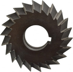 Value Collection - 3° 3" Cut Diam, 3/4" Cut Width, 1" Arbor, High Speed Steel Double-Angle Cutter - Benchmark Tooling