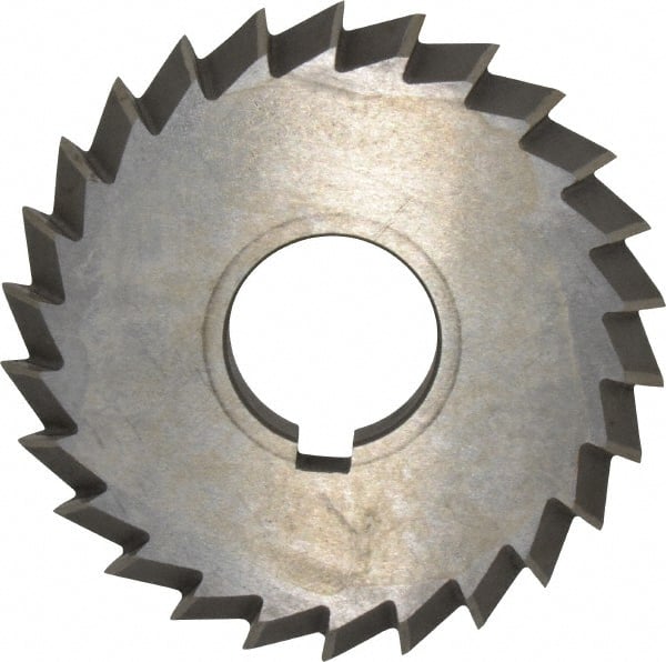 Value Collection - 4° 4" Cut Diam, 1/2" Cut Width, 1-1/4" Arbor, High Speed Steel Double-Angle Cutter - Benchmark Tooling