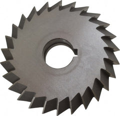 Value Collection - 4° 4" Cut Diam, 3/4" Cut Width, 1" Arbor, High Speed Steel Double-Angle Cutter - Benchmark Tooling