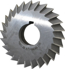 Value Collection - 4° 4" Cut Diam, 1" Cut Width, 1-1/4" Arbor, High Speed Steel Double-Angle Cutter - Benchmark Tooling