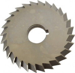 Value Collection - 5° 5" Cut Diam, 3/4" Cut Width, 1-1/4" Arbor, High Speed Steel Double-Angle Cutter - Benchmark Tooling