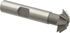 Value Collection - 3/4" Diam x 3/16" Width of Cut, 45° Included Angle, Shank Connection, High Speed Steel Single Angle Cutter - 3/8" Shank Diam, 2-1/8" Overall Length, Right Hand Cut, Uncoated - Benchmark Tooling