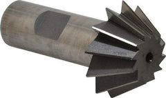 Value Collection - 1-1/2" Diam x 5/8" Width of Cut, 60° Included Angle, Shank Connection, High Speed Steel Single Angle Cutter - 3/4" Shank Diam, 2-3/4" Overall Length, Right Hand Cut, Uncoated - Benchmark Tooling