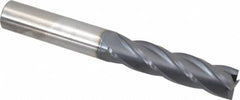 SGS - 3/4", 3" LOC, 3/4" Shank Diam, 6" OAL, 4 Flute, Solid Carbide Square End Mill - Single End, AlTiN Finish, Spiral Flute, 30° Helix, Centercutting, Right Hand Cut, Right Hand Flute, Series 1EL - Benchmark Tooling