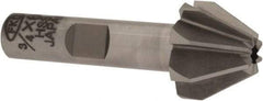 Interstate - 3/4" Large x 5/16" Small Diam, 17/32" Width of Cut, 60° Included Angle, High Speed Steel Face Angle Cutter - 3/8" Shank Diam, 2-3/32" Overall Length, Weldon Flat - Benchmark Tooling