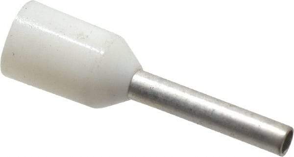 ACI - 20 AWG, Partially Insulated, Crimp Electrical Wire Ferrule - 8mm Long x 1-1/2mm Diameter Pin, 14.4mm Overall Length - Benchmark Tooling