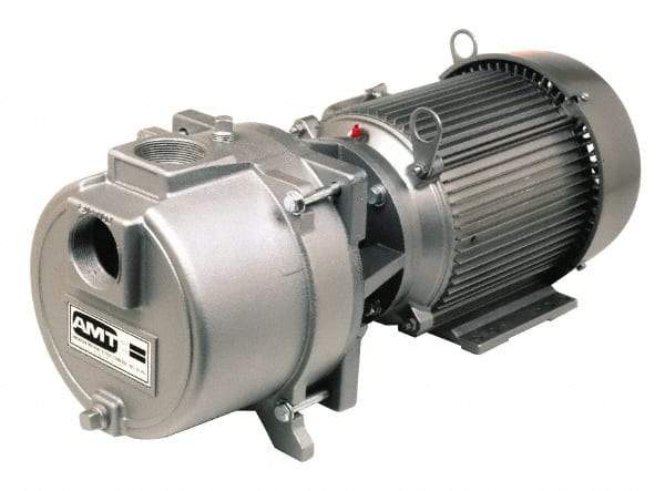 American Machine & Tool - 230 Volt, 16 Amp, 1 Phase, 3 HP, Self Priming Sewage Trash Pump - 56J Frame, 2 Inch Inlet, TEFC Motor, Cast Iron Housing, Stainless Steel Impeller, Buna N Seal - Benchmark Tooling