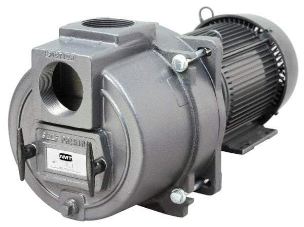 American Machine & Tool - 230 Volt, 31 Amp, 1 Phase, 7-1/2 HP, Self Priming Sewage Trash Pump - 215JM Frame, 3 Inch Inlet, TEFC Motor, Cast Iron Housing, Stainless Steel Impeller, Buna N Seal - Benchmark Tooling