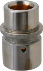 Dayton Lamina - 1" ID x 2-11/16" OAL, Steel, Bronze Plated Die & Mold Shoulder Bushing - Shoulder, 1.72" Bottom OD, 1-1/2" Top OD, 1.845" Collar OD, 1-3/4" Under Collar, 15/16" Above Collar - Benchmark Tooling