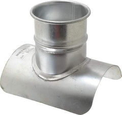 Made in USA - 6-4" ID Galvanized Duct Tap-In - 8" Long, 24 to 20 Gage - Benchmark Tooling