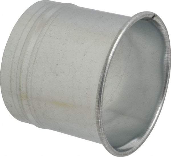 Made in USA - 5" ID Galvanized Duct Hose Adapter - 4" Long, 24 Gage - Benchmark Tooling