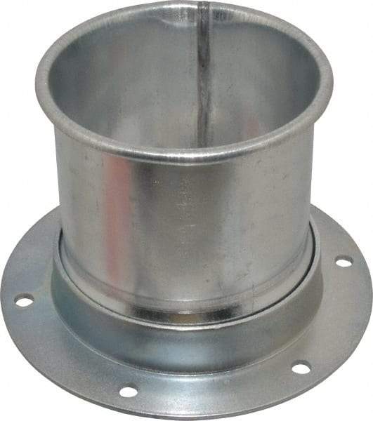 Made in USA - 4" ID Galvanized Duct Flange Adapter - 5" Long, 24 Gage - Benchmark Tooling