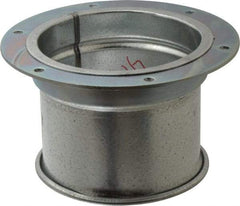 Made in USA - 5" ID Galvanized Duct Flange Adapter - 5" Long, 24 Gage - Benchmark Tooling