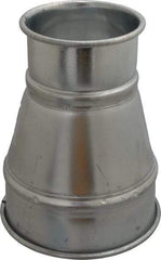 Made in USA - 6-4" ID Galvanized Duct Reducer - 8" Long, 22 Gage - Benchmark Tooling