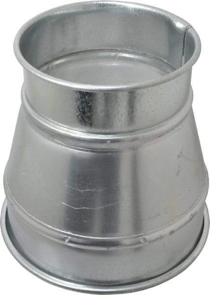 Made in USA - 8-6" ID Galvanized Duct Reducer - 8" Long, 22 Gage - Benchmark Tooling