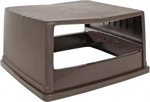 Rubbermaid - Rectangle Lid for Use with 56 Gal Rectangular Trash Cans - Brown, Polyethylene, For Glutton Trash Cans - Benchmark Tooling