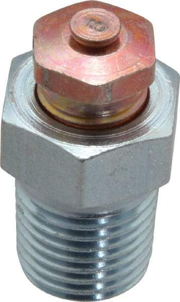 LDI Industries - 1/4-18 Thread, 1 to 5 psi Relief Pressure, Steel, Relief Vent - 1-1/8" High, 15.75mm Hex Flats Diam - Benchmark Tooling