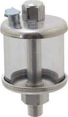 LDI Industries - 1 Outlet, Polymer Bowl, 29.6 mL No Flow Control Oil Reservoir - 1/8 NPTF Outlet, 1-1/2" Diam x 3" High, 60°C Max - Benchmark Tooling