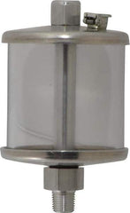 LDI Industries - 1 Outlet, Polymer Bowl, 73.9 mL No Flow Control Oil Reservoir - 1/8 NPTF Outlet, 2" Diam x 3-1/2" High, 60°C Max - Benchmark Tooling