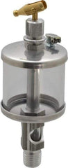 LDI Industries - 1 Outlet, Polymer Bowl, 44.4 mL Manual-Adjustable Oil Reservoir - 1/4 NPTF Outlet, 1-3/4" Diam x 5-3/8" High, 71.11°C Max - Benchmark Tooling