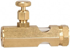 LDI Industries - 1/2 Outlet Thread, 1/2 Inlet Thread, Brass, Straight Valve, Oil Reservoir Needle Valve - 1 Outlet, MNPTF Inlet Thread, MNPTF Outlet Thread - Benchmark Tooling