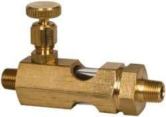 LDI Industries - 1/8 Outlet Thread, 1/8 Inlet Thread, Brass, Straight Valve, Oil Reservoir Needle Valve - 1 Outlet, MNPTF Inlet Thread, MNPTF Outlet Thread - Benchmark Tooling