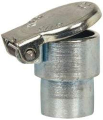 Gits - Steel, Zinc Plated, Shoulder Drive One Piece, Straight Oil Hole Cover - 0.503-0.505" Drive Diam, 1/2" Drive-In Hole Diam, 3/8" Drive Length, 13/16" Overall Height - Benchmark Tooling