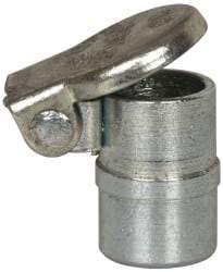 Gits - Steel, Zinc Plated, Beaded Drive One Piece, Straight Oil Hole Cover - 0.253-0.255" Drive Diam, 1/4" Drive-In Hole Diam, 5/32" Drive Length, 13/32" Overall Height - Benchmark Tooling