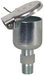 Gits - 11/32 Ounce Capacity, 1/8-27 Thread, Steel, Zinc Plated, Brazed Body Oil Cup - 1-29/32" High, 5/16" Thread Length, Gravity Feed - Benchmark Tooling