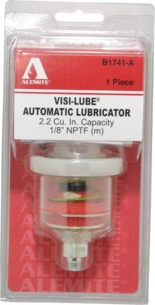 Alemite - 1.22 Ounce Reservoir Capacity, 1/8 NPTF Thread, Steel, Spring-Loaded, Grease Cup and Lubricator - -40 to 65.56°C Operating Temp, 0.15 to 0.24 Bar Operating Pressure - Benchmark Tooling