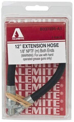 Alemite - 12" Long, 6,000 psi Operating Pressure, Thermoplastic Grease Gun Hose - 1/8 NPTF, 12,000 psi Burst Pressure - Benchmark Tooling