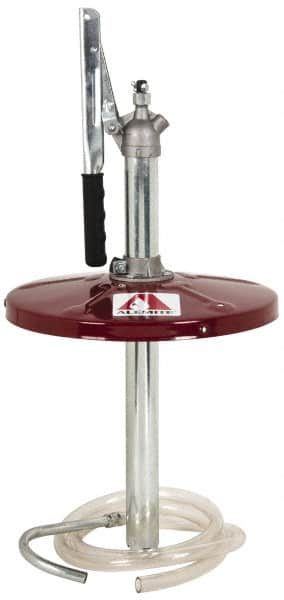 Alemite - Oil Lubrication 0.38 Strokes/oz Flow Steel, Aluminum & Stainless Steel Lever Hand Pump - For 25 to 35 Lb Container - Benchmark Tooling