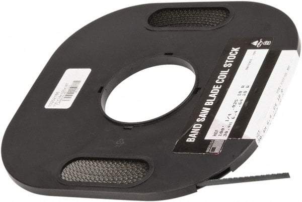 M.K. MORSE - 1/4" x 100' x 0.025" Carbon Steel Band Saw Blade Coil Stock - 18 TPI, Toothed Edge, Raker Set, Flexible Back, Constant Pitch, - Benchmark Tooling