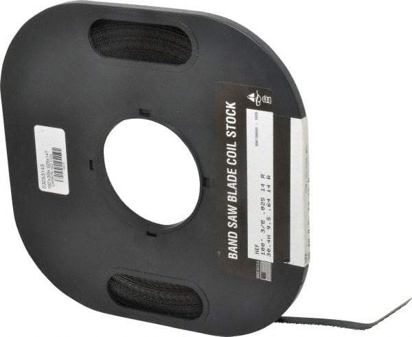 M.K. MORSE - 3/8" x 100' x 0.025" Carbon Steel Band Saw Blade Coil Stock - 14 TPI, Toothed Edge, Raker Set, Flexible Back, Constant Pitch, - Benchmark Tooling