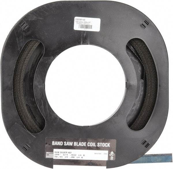 M.K. MORSE - 3/4" x 100' x 0.032" Carbon Steel Band Saw Blade Coil Stock - 14 TPI, Toothed Edge, Raker Set, Flexible Back, Constant Pitch, - Benchmark Tooling