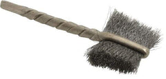 Osborn - 3/4" Diam Flat Steel Tube Brush - 0.003" Filament Diam, 5/8" Brush Length, 2-1/4" OAL, 1/8" Diam Shank - Benchmark Tooling