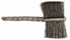 Osborn - 1" Diam Flat Steel Tube Brush - 0.005" Filament Diam, 5/8" Brush Length, 2-1/4" OAL, 1/8" Diam Shank - Benchmark Tooling