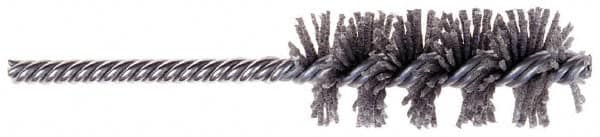 Osborn - 1-3/4" Long x 2-3/16" Diam Steel Tube End Fitting Brush - 6-3/8" OAL, 0.0104" Wire Diam - Benchmark Tooling