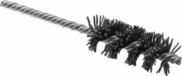 Osborn - 1" Diam Helical Nylon Tube Brush - 2-1/2" Brush Length, 5-1/2" OAL, 1/4" Diam Shank - Benchmark Tooling