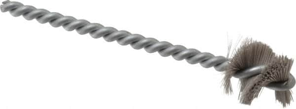 Osborn - 1.015" Diam Helical Nylon Tube Brush - 1" Brush Length, 5" OAL, 1/4" Diam Shank - Benchmark Tooling