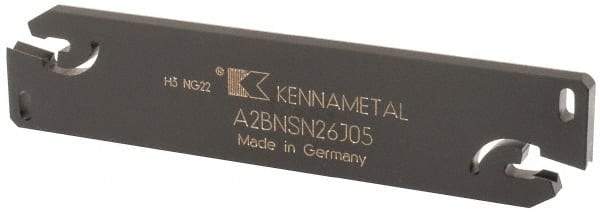 Kennametal - 1.0236" Blade Height, 0.1732" Blade Width, 4.3307" OAL, Neutral Cut, Double End Indexable Cut-Off Blade - 40mm Max Depth of Cut, A2BNSN Blade, A2 Cut-Off Series - Benchmark Tooling