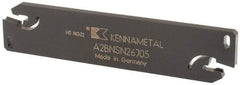 Kennametal - 1.0236" Blade Height, 0.1732" Blade Width, 4.3307" OAL, Neutral Cut, Double End Indexable Cut-Off Blade - 40mm Max Depth of Cut, A2BNSN Blade, A2 Cut-Off Series - Benchmark Tooling