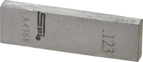 SPI - 0.123" Rectangular Steel Gage Block - Accuracy Grade 0, Includes NIST Traceability Certification - Benchmark Tooling