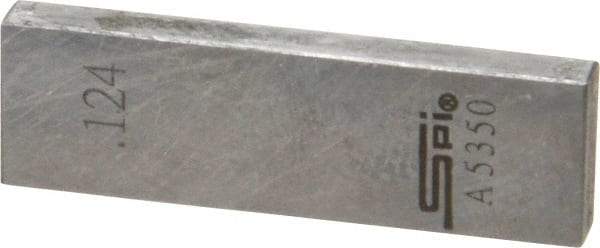 SPI - 0.124" Rectangular Steel Gage Block - Accuracy Grade 0, Includes NIST Traceability Certification - Benchmark Tooling