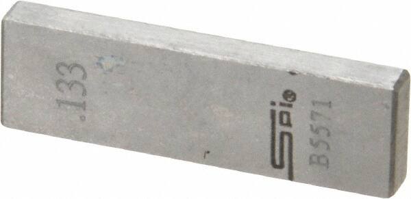 SPI - 0.133" Rectangular Steel Gage Block - Accuracy Grade 0, Includes NIST Traceability Certification - Benchmark Tooling