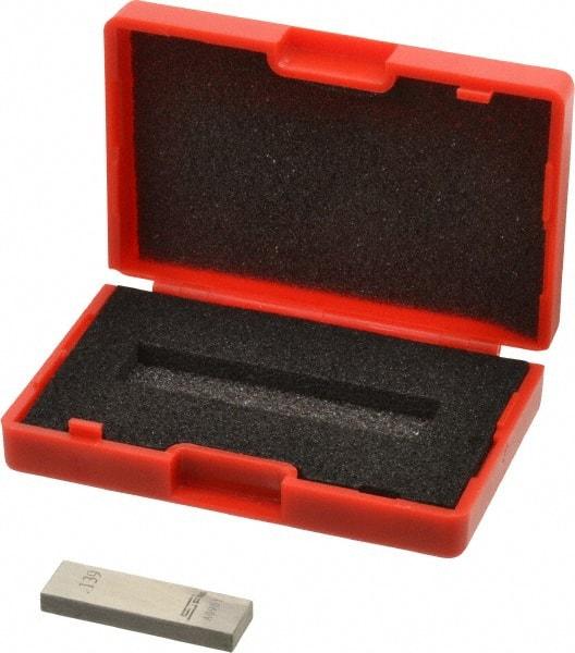 SPI - 0.139" Rectangular Steel Gage Block - Accuracy Grade 0, Includes NIST Traceability Certification - Benchmark Tooling