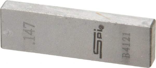 SPI - 0.147" Rectangular Steel Gage Block - Accuracy Grade 0, Includes NIST Traceability Certification - Benchmark Tooling